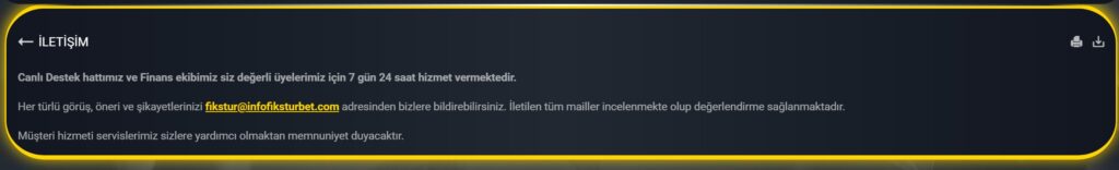 fiksturbet iletişim